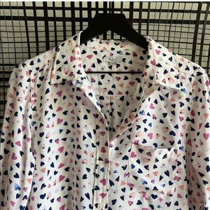Rails Kate Heart print Silk Blouse, Multi pattern